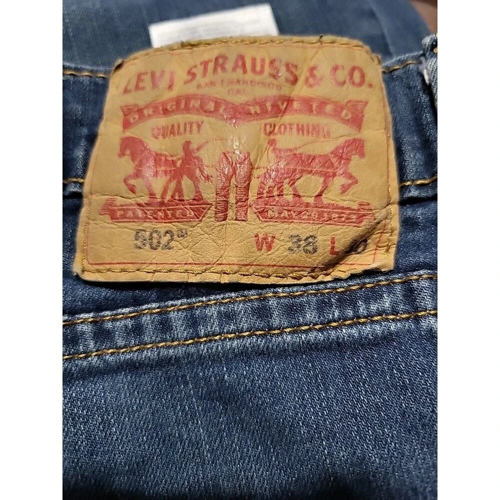 Levi's 502 Regular Taper Stretch Denim  Blue Jeans  Size Men's 38x30 Water  less